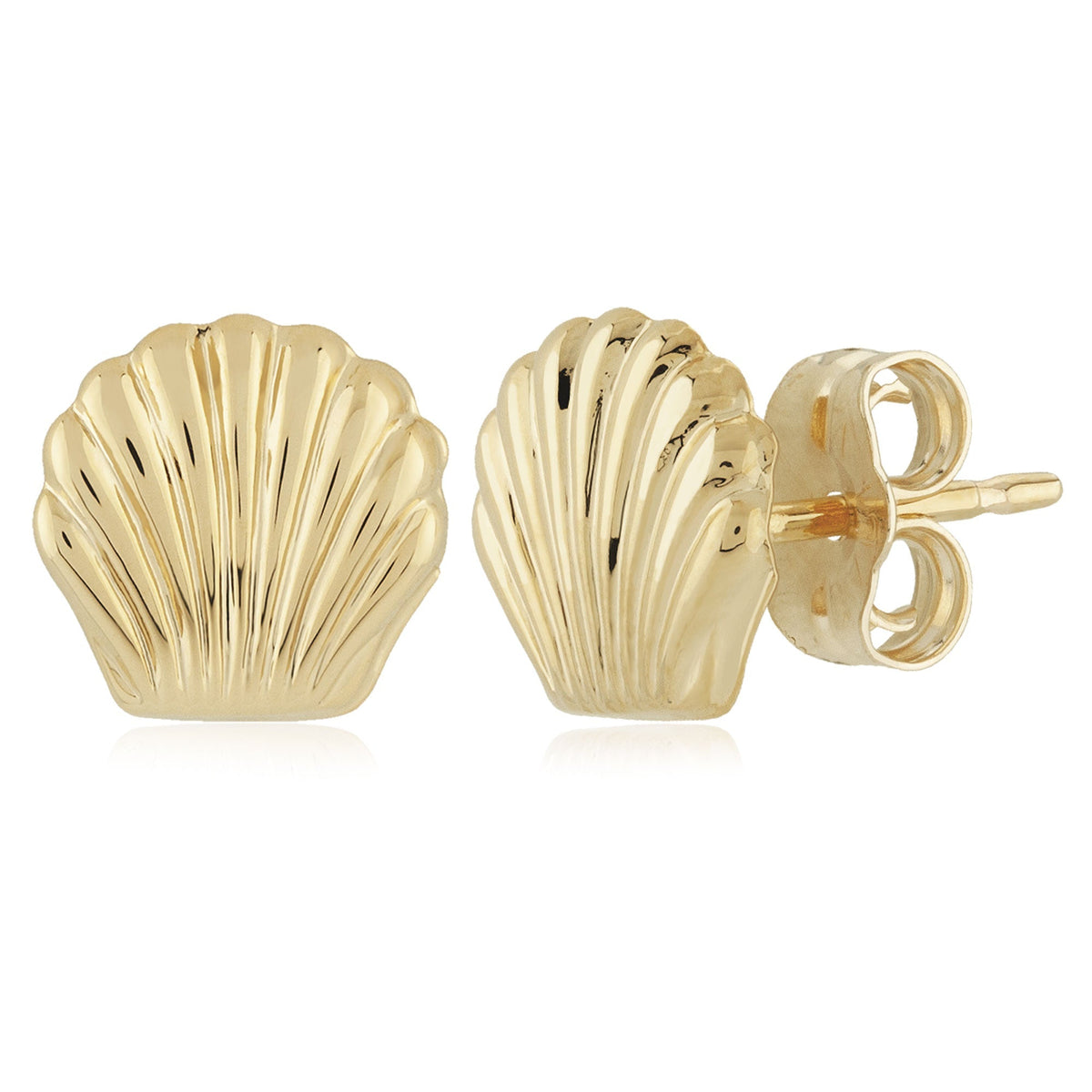 14 karat yellow gold Seashell deals stud earrings