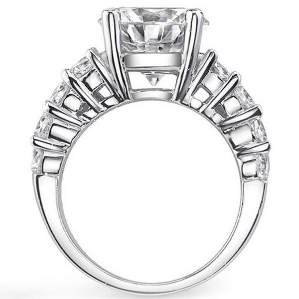 2 Carat Ten Stone Double Row Shared Prong Wedding Band