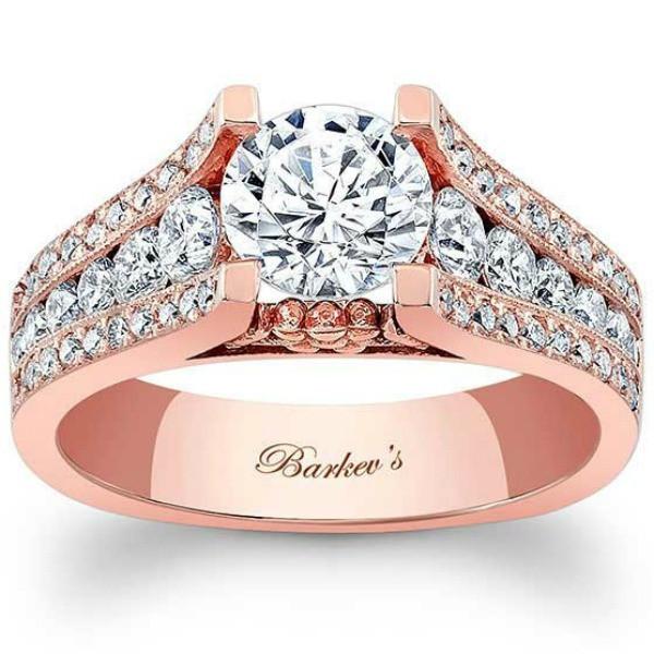 Barkev's 3 Carat Round Diamond Ring - Rose Gold