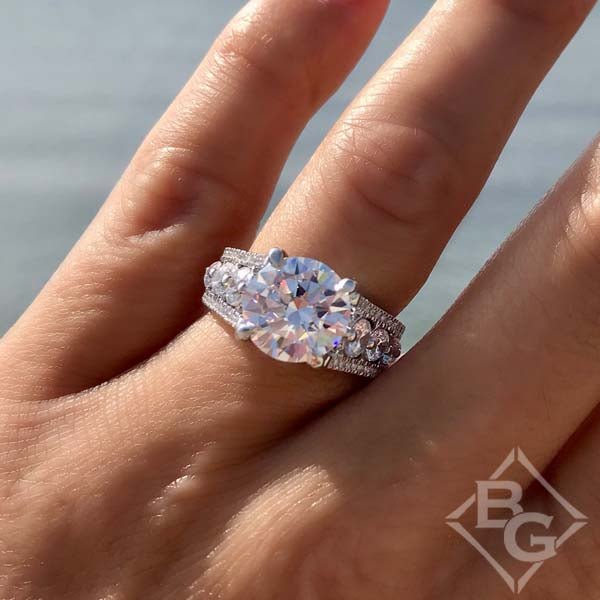 3 Stone Lab Grown Diamond Wedding Ring Set