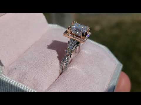 Kirk Kara Pirouetta Princess Cut Two-Tone Halo Diamond Engagement Ri –  Ben Garelick