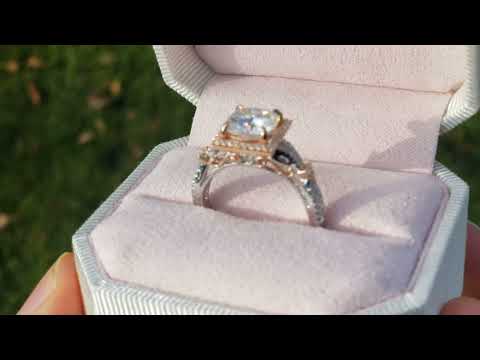 Kirk Kara Pirouetta Princess Cut Two-Tone Halo Diamond Engagement Ri –  Ben Garelick