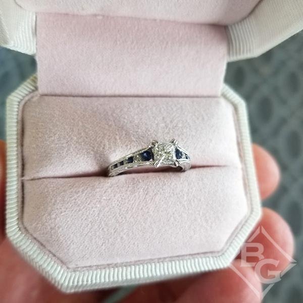 princess cut engagement rings in box