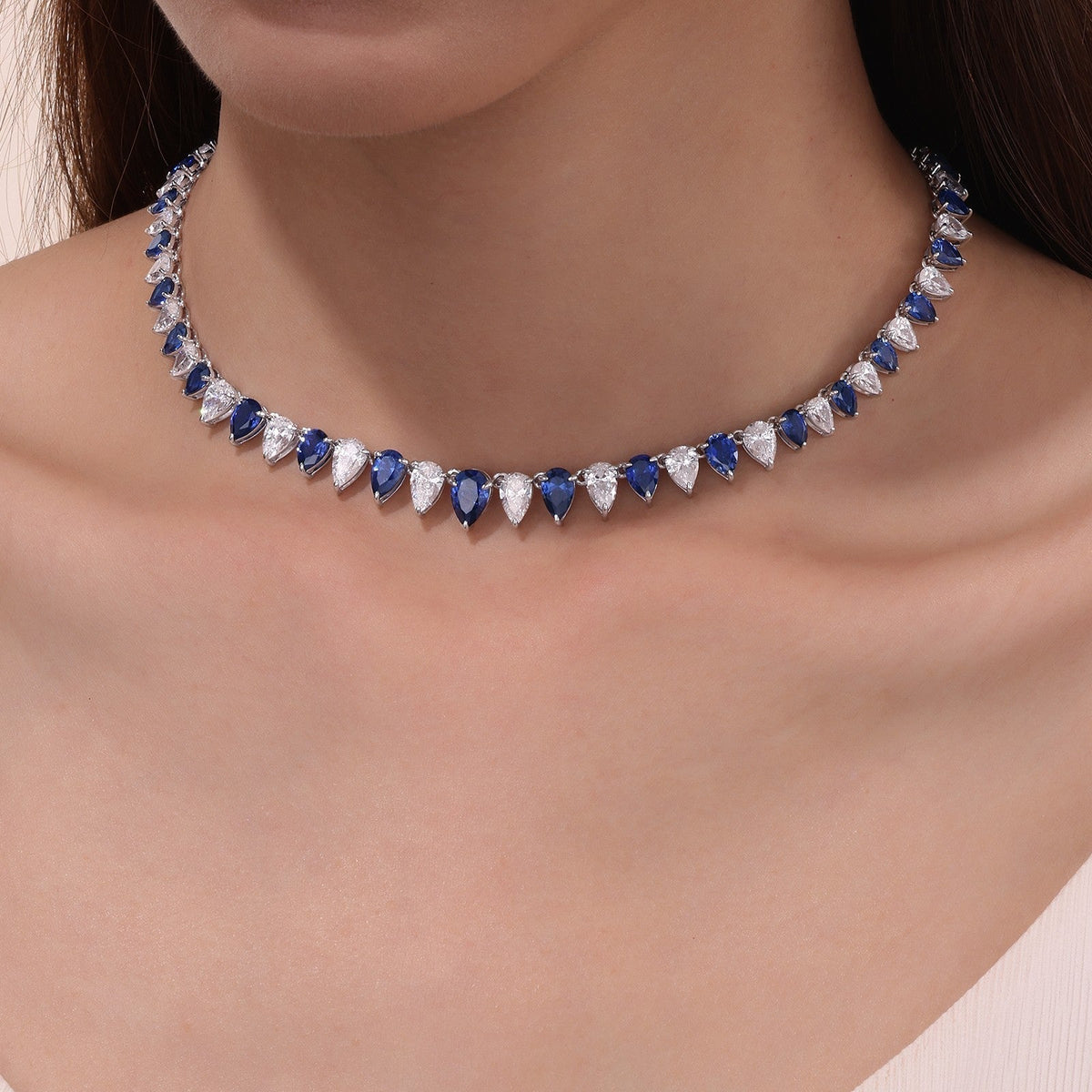 Sapphire choker deals necklace