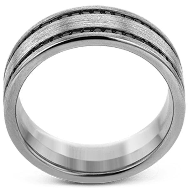 Titanium Steel Two Row Design Men's Wedding Band