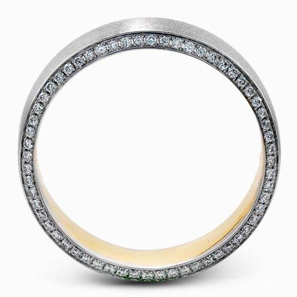 Two-tone wedding band with diamonds