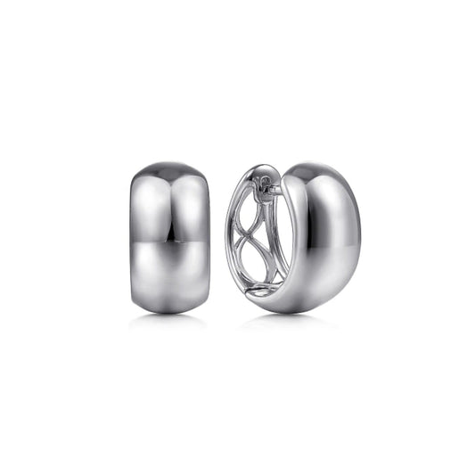 Gabriel & Co. Wide Smooth High Polished Huggie Earrings