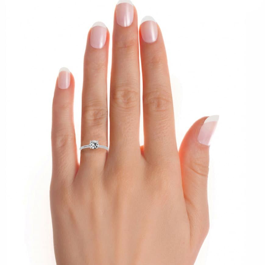 4 Prongs Solitaire Engagement Ring Simple Setting