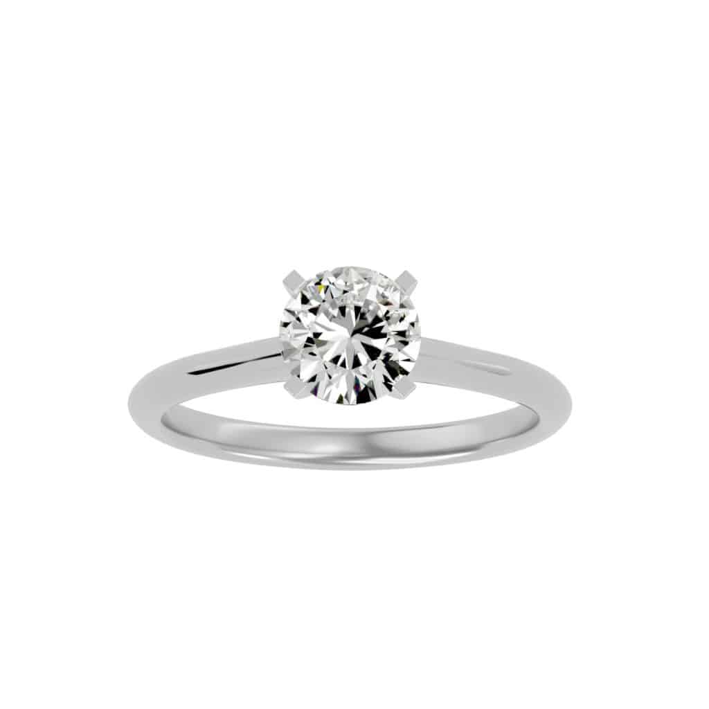 4 Prongs Solitaire Engagement Ring Simple Setting