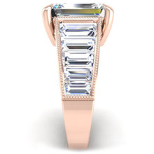 Load image into Gallery viewer, Ben Garelick Rose Gold Carina Tapered Channel Set Emerald Cut Diamond Engagement Ring
