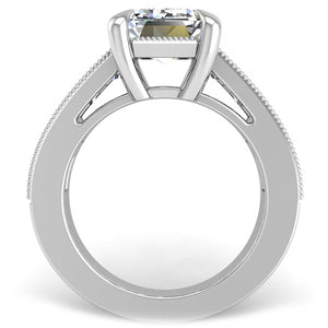 Ben Garelick White Gold Carina Tapered Channel Set Emerald Cut Diamond Engagement Ring