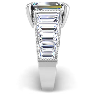 Ben Garelick White Gold Carina Tapered Channel Set Emerald Cut Diamond Engagement Ring