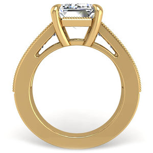 Ben Garelick Yellow Gold Carina Tapered Channel Set Emerald Cut Diamond Engagement Ring