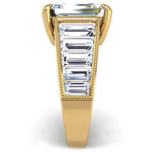 Ben Garelick Yellow Gold Carina Tapered Channel Set Emerald Cut Diamond Engagement Ring