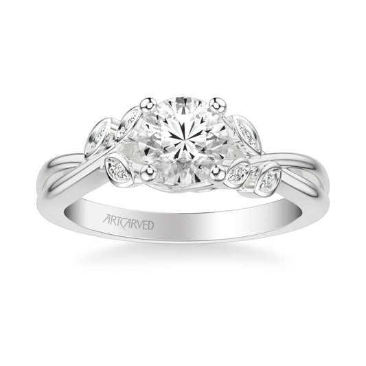 Artcarved Corinne Small Center Engagement Ring Featuring Floral Details