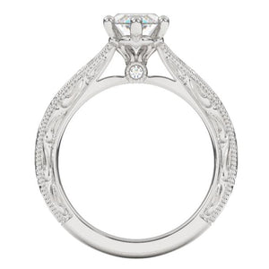 Artcarved "Gretchen" Engraved Solitaire Diamond Engagement Ring with Surprise Diamonds