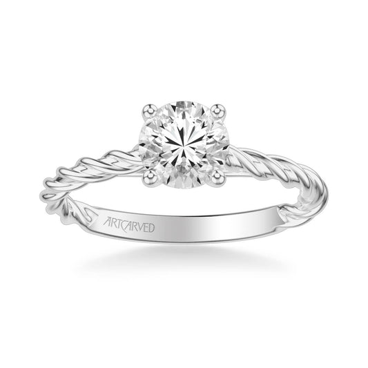 Artcarved "Joanna" Solitaire Rope Twist Diamond Engagement Ring