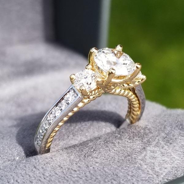 White gold engagement ring and wedding band online