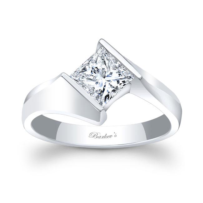 Channel Set Solitaire Barkev's Bypass Channel Set Solitaire Princess Cut Diamond Engagement ...