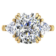 Load image into Gallery viewer, Ben Garelick 5 Carat Elongated Cushion Cut Catherine Three Stone Diamond Engagement Ring
