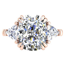 Load image into Gallery viewer, Ben Garelick 5 Carat Elongated Cushion Cut Catherine Three Stone Diamond Engagement Ring
