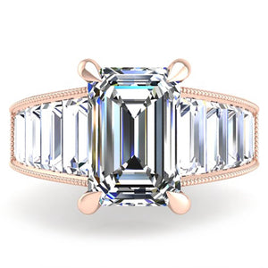 Ben Garelick Carina Tapered Channel Set Emerald Cut Diamond Engagement Ring