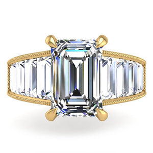 Ben Garelick Carina Tapered Channel Set Emerald Cut Diamond Engagement Ring