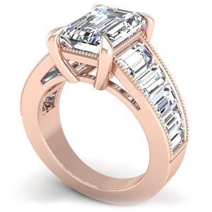 Ben Garelick Carina Tapered Channel Set Emerald Cut Diamond Engagement Ring