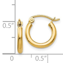 Load image into Gallery viewer, Ben Garelick Classic Gold 0.50 Inch Hoop Earrings - 2MM Tube
