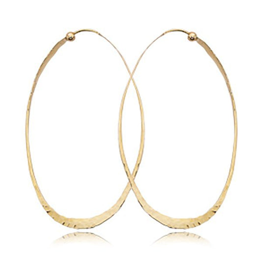 Ben Garelick Contemporary Hammered Oval Hoop Earrings