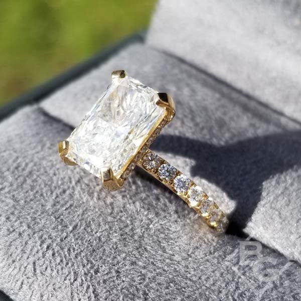 Ben Garelick Yellow Gold Elongated Radiant Diamond Engagement Ring