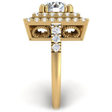 Load image into Gallery viewer, Ben Garelick Estella Double Square Halo Pave Set Diamond Engagement Ring
