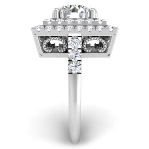 Ben Garelick Estella Double Square Halo Pave Set Diamond Engagement Ring