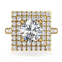 Load image into Gallery viewer, Ben Garelick Estella Double Square Halo Pave Set Diamond Engagement Ring
