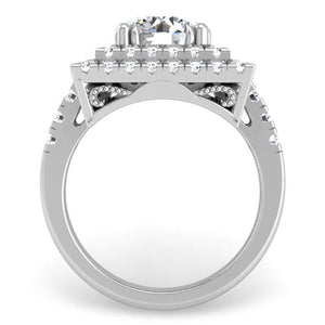 Ben Garelick Estella Double Square Halo Pave Set Diamond Engagement Ring