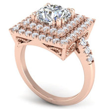 Load image into Gallery viewer, Ben Garelick Estella Double Square Halo Pave Set Diamond Engagement Ring
