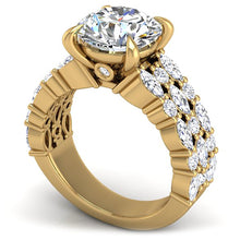 Load image into Gallery viewer, Ben Garelick Halley Three Row Marquise &amp; Round Cut Diamond Engagement Ring
