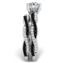 Load image into Gallery viewer, Ben Garelick Luna Twist Hidden Halo Black &amp; White Diamond Engagement Ring
