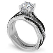 Load image into Gallery viewer, Ben Garelick Luna Twist Hidden Halo Black &amp; White Diamond Engagement Ring
