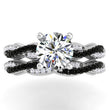 Load image into Gallery viewer, Ben Garelick Luna Twist Hidden Halo Black &amp; White Diamond Engagement Ring
