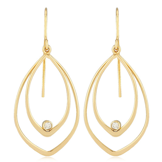 Ben Garelick Mini - Tear Drop Gold Diamond Whisper Dangle Earrings