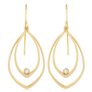 Ben Garelick Mini - Tear Drop Gold Diamond Whisper Dangle Earrings