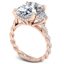 Load image into Gallery viewer, Ben Garelick Phoebe Oval Cut Three Stone Twist Diamond Engagement Ring
