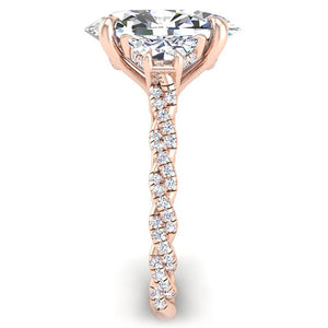 Ben Garelick Phoebe Oval Cut Three Stone Twist Diamond Engagement Ring