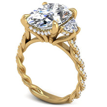 Load image into Gallery viewer, Ben Garelick Phoebe Oval Cut Three Stone Twist Diamond Engagement Ring
