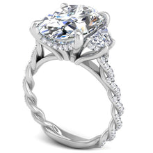 Load image into Gallery viewer, Ben Garelick Phoebe Oval Cut Three Stone Twist Diamond Engagement Ring
