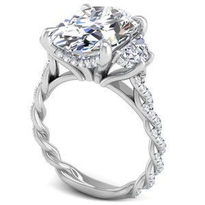 Ben Garelick Phoebe Oval Cut Three Stone Twist Diamond Engagement Ring