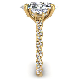 Ben Garelick Phoebe Oval Cut Three Stone Twist Diamond Engagement Ring