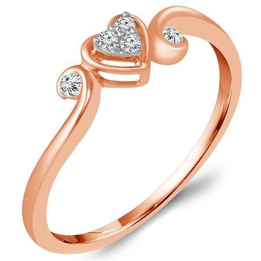 Ben Garelick Rose Gold Heart Shape Swirl Promise Ring