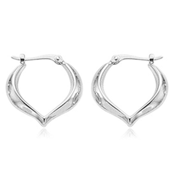 Ben Garelick Sterling Silver Heart Shaped Hoop Earrings